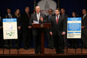 Pennsylvania State Senators John Blake (D) and Guy Reschenthaler (R) joined labor, business, and environmental leaders to unveil their Property Assessed Clean Energy (PACE) program legislation. 